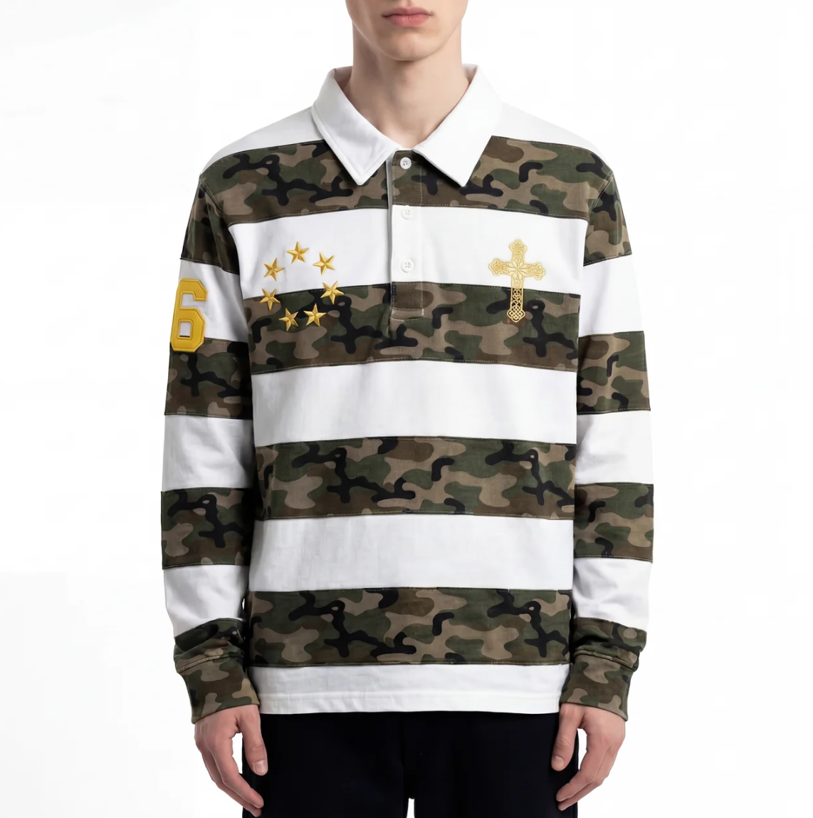 Command Star Camo - Signature Stripe Rugby Shirt