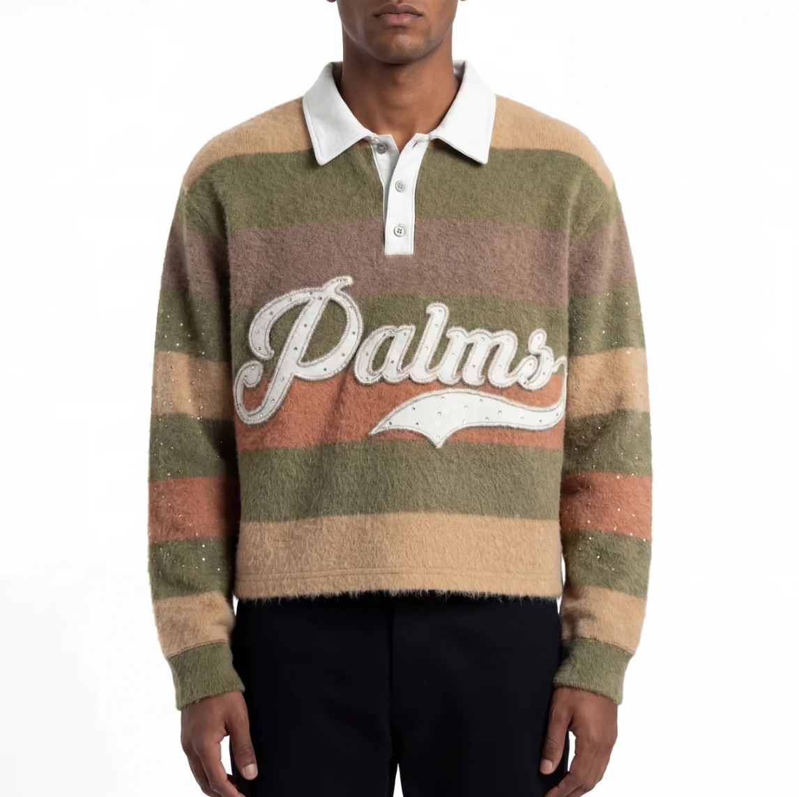 Palm Script Fleece - Premium Stripe Rugby Shirt