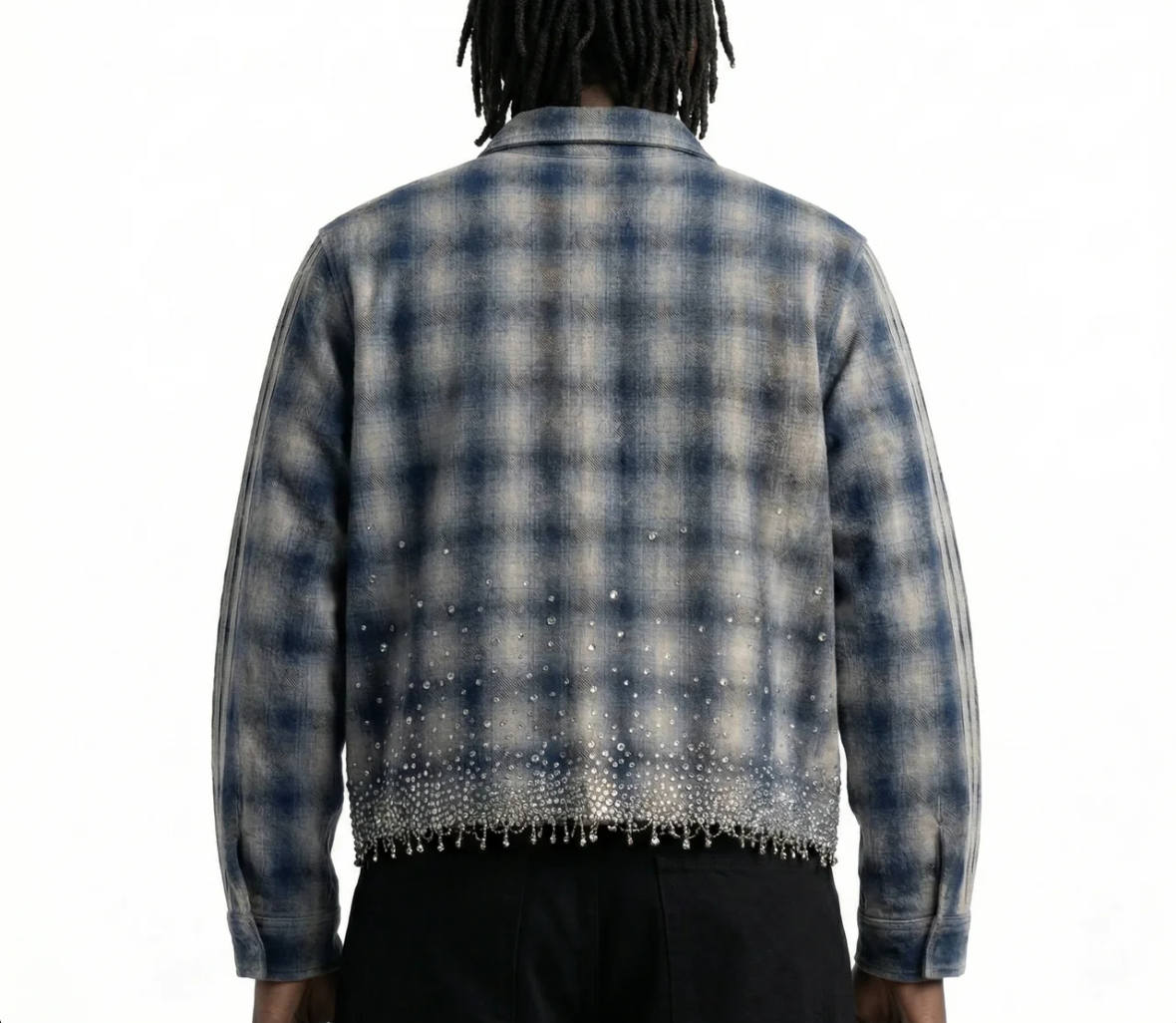 Palmar Fade Plaid - Studded Script Flannel Jacket
