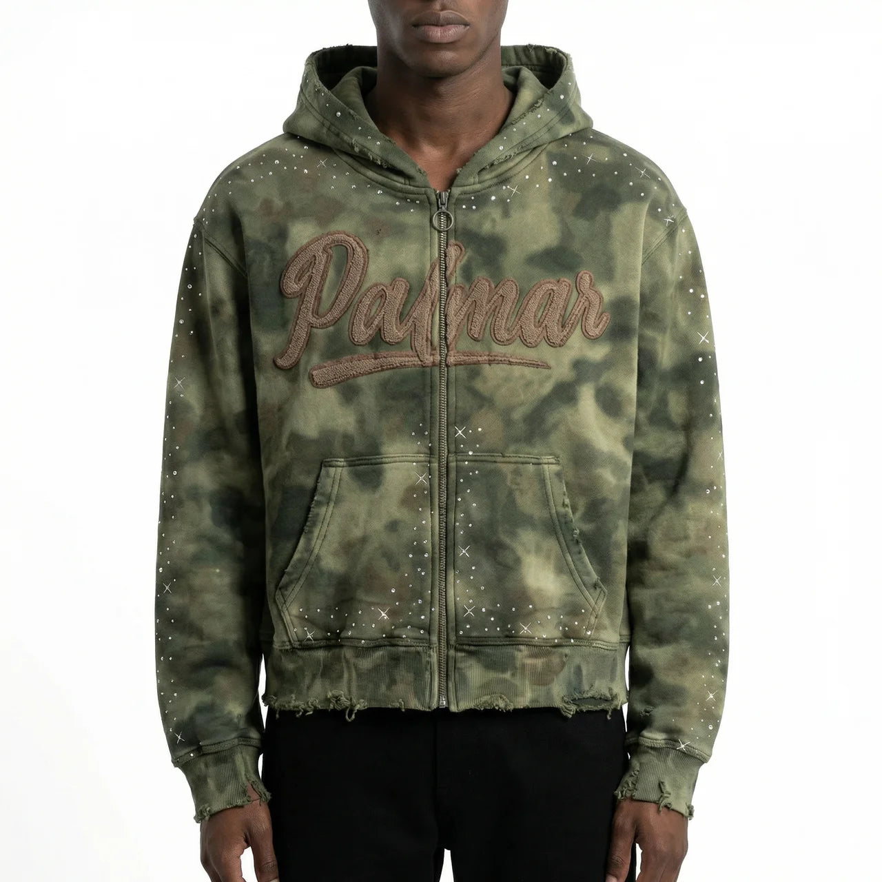 Shadow Fade Camo - Studded Zip Hoodie
