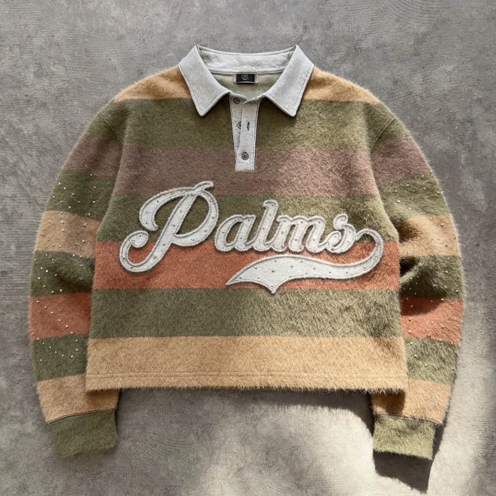 Palm Script Fleece - Premium Stripe Rugby Shirt