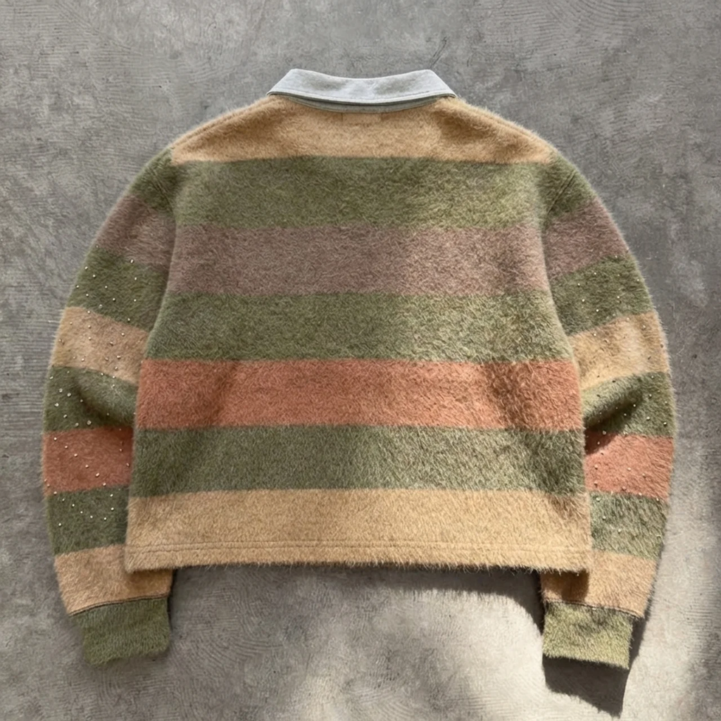 Palm Script Fleece - Premium Stripe Rugby Shirt