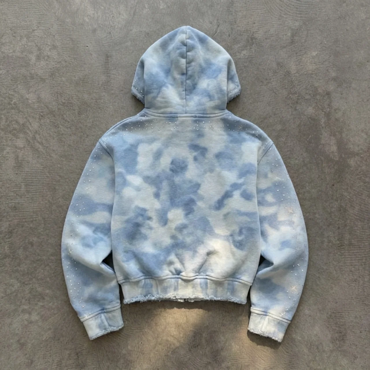 Sky Fade Script - Studded Zip Hoodie